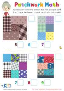 Patchwork Math Worksheet: Free Printable for Children